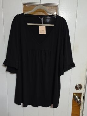 NWT Umgee Women's Dress Navy Midi Bell Long Sleeves Summer Party Sz M
